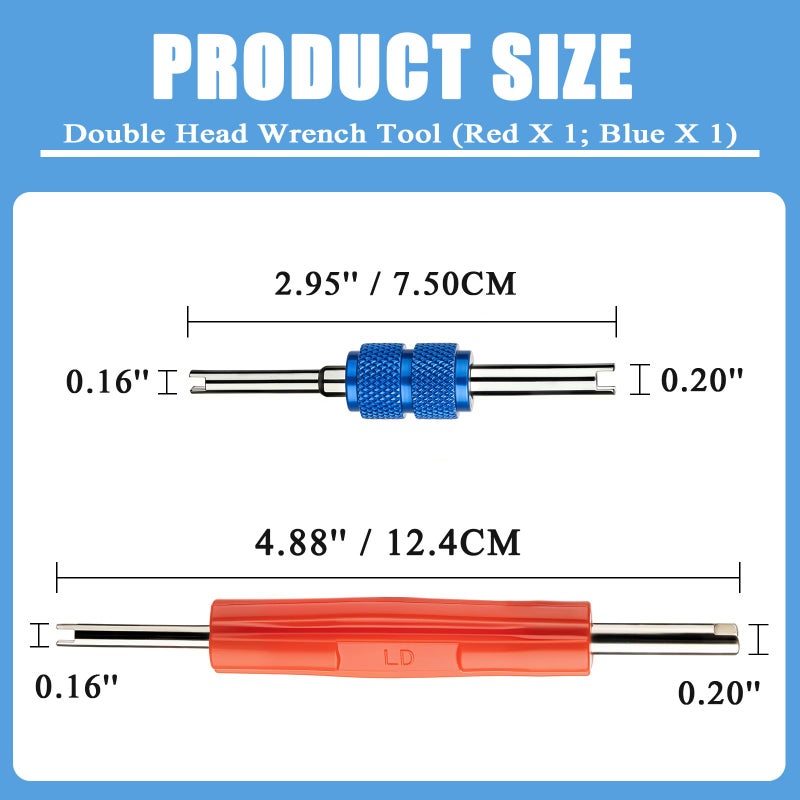 ROSY PIXEL Diking R134a R12 A/C HVAC Air Conditioner Schrader Valve Stem Core Remover Tool (102Pcs) - Image 3
